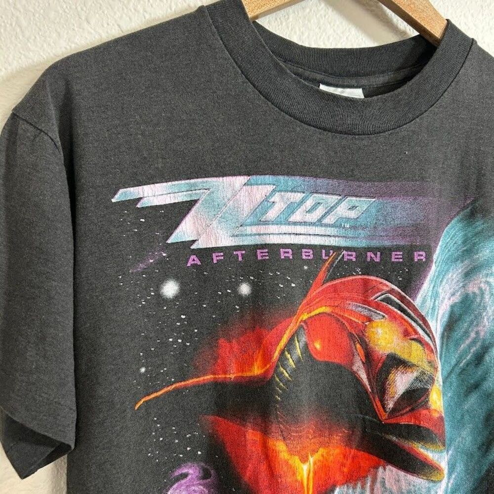 Vtg 1980s ZZ TOP Afterburner Band Tee T Shirt M/L SIngle Stitch Spring Ford Rock - Picture 4 of 10